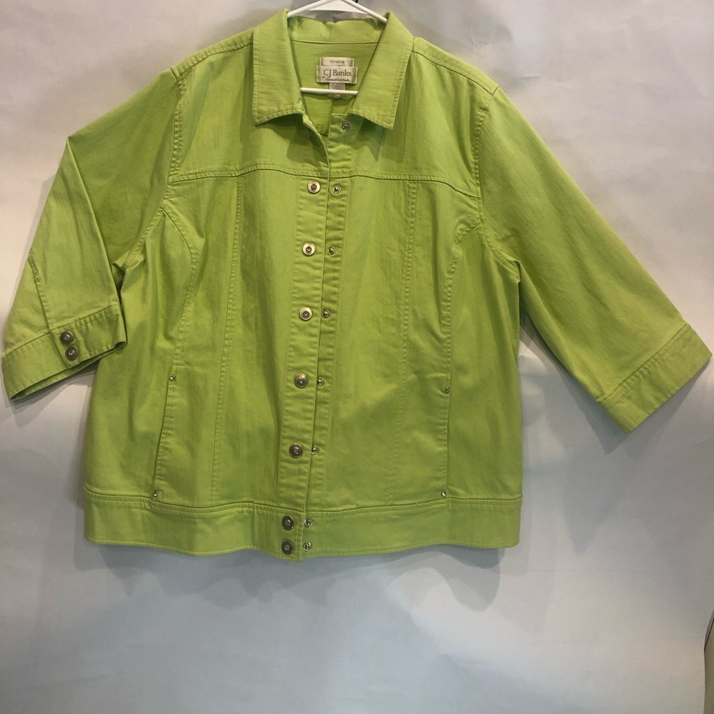 CJ Banks Lime Green Jean Jacket